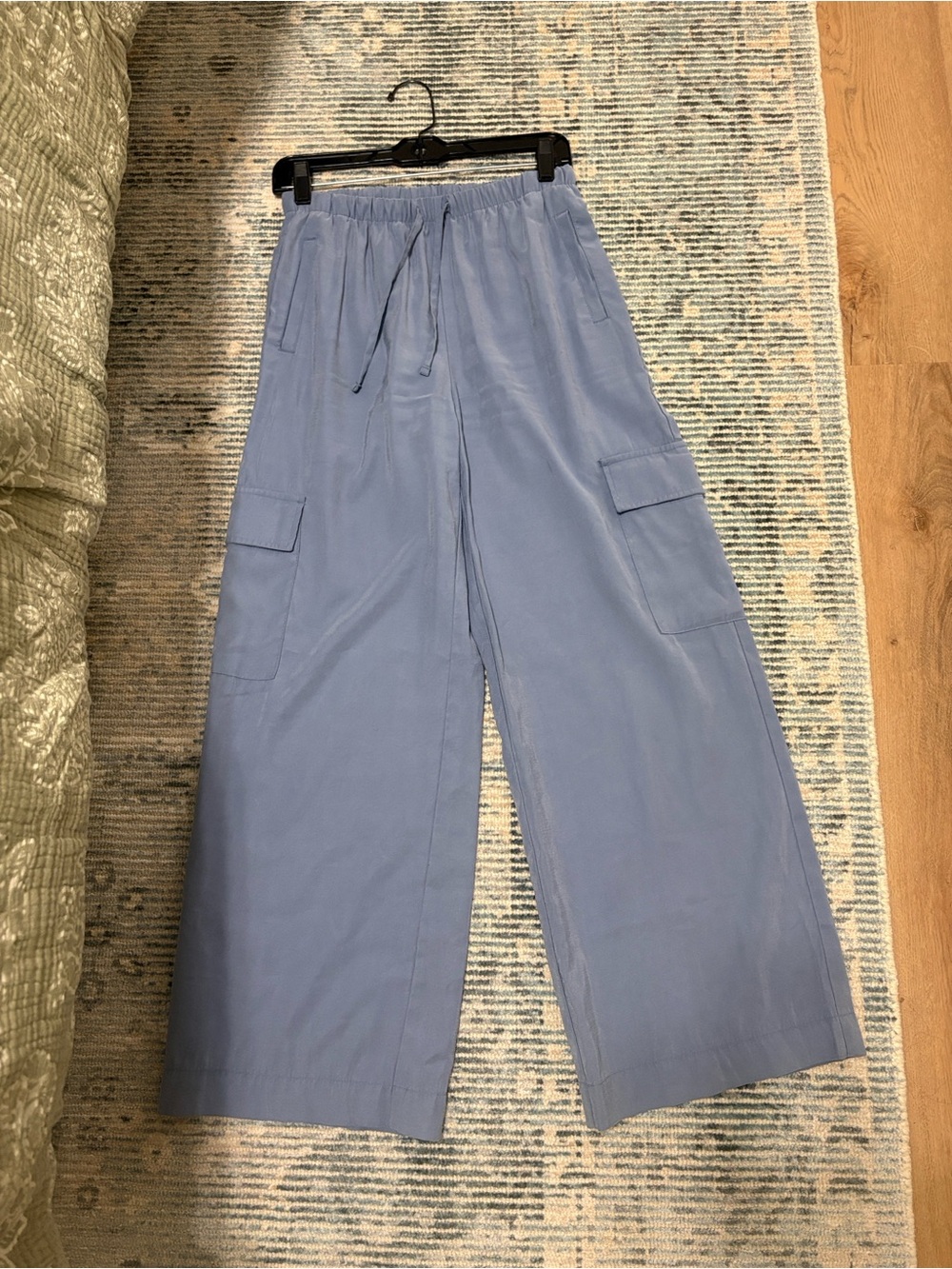 Old Navy Light Blue Wide-Leg Soft Cargo Pants